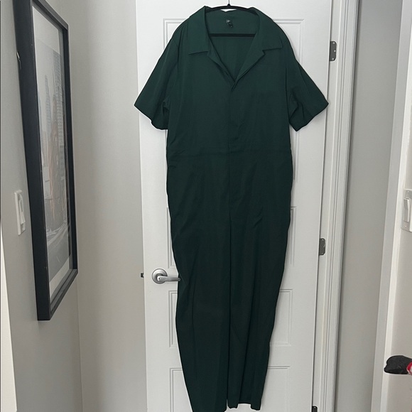 Cider Pants - Cider Forest Green Short Sleeve Jumpsuit